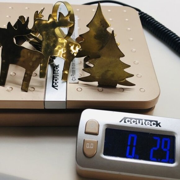 Vintage Napkin Ring Holders Brass Gold Tone Metal Rustic Tree Moose Set Of 6 - Picture 12 of 12